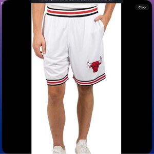 NBA Men's White Athletic Shorts with Red Logo size XL NWT.
